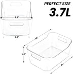 Clear Plastic Storage Bins, Set of 12, Multi-Use Organization and Storage Containers for Pantry, Cabinet, Refrigerator, Freezer, Bathroom, Organizer Bins for Home & Kitchen
