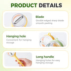 3 in 1 Peeler with Container, 2025 New Stainless Steel Peelers with Container with Handle Fruit Knife, Multifunctional Vegetable Peelers for Home Kitchen (Green)