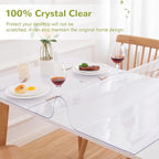 40 x 96 Inch Clear Table Cover Protector, Clear Table Protector for Dining Room Table, 1.5mm Plastic Table Cover, Waterproof Table Pad for Kitchen, Office