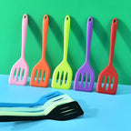 2Pack Small Silicone Turner High Heat Resistant Slotted Spatula for Fish, Eggs, Pancakes and More (8.2 IN, Orange)