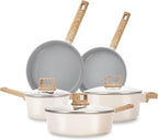 KOCH SYSTEME CS Nonstick Ceramic Cookware Set, 8 Piece Pots and Pans Set with Stay-Cool Handles, Non-toxic Ceramic Kitchen Cooking Set, Induction Compatible Dishwasher Safe, PFAS and PFOA Free, 8pcs