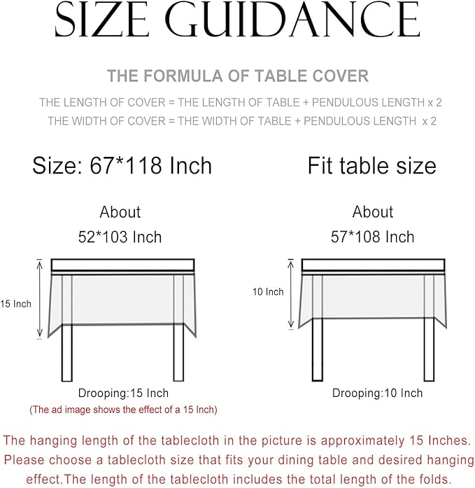 patdrea Designer French Vintage Extra Long Rectangular Tablecloth,Yellow Floral Pattern Anti-Wrinkle Table Cloth,Decor Cover for Kitchen Dining Parties,Christmas,Thanksgiving,67"x118"-Cornflowers