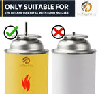 Dual Flame Butane Torch Gun - Refillable Luxury Hand Held Mini Blow Torch for Cooking, Creme Brulee, Soldering, Welding, & Resin Art - Adjustable Flame with Ignition Lock - Steel Blue by inZaynity