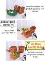hand-woven round rattan basket storage basket storage box ornaments decorative basket multifunctional picnic food bread basket fruit gift basket key basket. (pig)