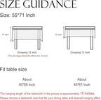 ISAENNE Designer Floral Linen Small Rectangular Tablecloth,French Off White Elegant Table Cloth,Washable Home Decor Tablecloths for Dining Thanksgiving Kitchen Christmas,55"*71"-Grace B