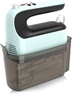 9-Speed Digital Hand Mixer Electric, 400W Powerful DC Motor, Baking Mixer Handheld with Snap-On Storage Case, Touch Button, Turbo Boost, Dough Hooks, Whisk (Ice Blue)