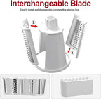 Ourokhome Cheese Grater Hank Crank Cheese Shredder, Mandoline Vegetable Slicer with 5 Interchangeable Blades and Strong Suction Base for Fruit, Vegetables, Nuts Black