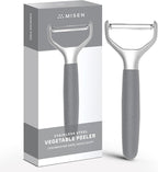 Misen Stainless Steel Vegetable Peeler - Dishwasher Safe Y Peeler - Easy to Use with Potatoes, Cabbage, Carrots, and More - Progessional Grade Kitchen Tool - Gray