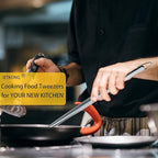 JETKONG 12-Inch Kitchen Tweezers Fine Tweezer Tongs Extra-Long Stainless Steel Cooking Tweezers