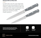 DURA LIVING Chef's Knife Set, 4 Piece Cutlery Knife Set, Superior Forged High Carbon Stainless Steel Ultra Sharp 8 Inch Chef, 7 Inch Santoku, 5 Inch Utility, 3.5 Inch Paring Knives, Grey