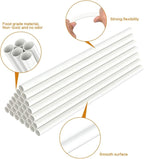 White Plastic Cake Dowel Rods for Tiered Cake Construction and Stacking Supporting Cake Round Dowels Straws with 0.4 Inch Diameter (12 Inch)