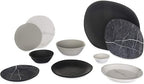 Carlisle FoodService Products Ridge Resuable Plastic Plate Coupe Plate for Home and Restaurant, Melamine, 10 Inches, Marble, (Pack of 12)