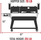 recteq DualFire 1200 Wood Pellet Smoker Grill, Wi-Fi Electric Pellet Grills, Dual Chambers for Hot and Fast + Low and Slow Cooking