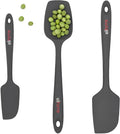 Elihome Chef Series 3 Piece Silicone Spatula Set - 600°F Heat Resistant Non Stick Rubber Kitchen Scraper Spatulas for Cooking, Baking, and Mixing – BPA Free and LFGB Certified Silicone (Grey)