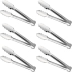 Stainless Steel Food Tongs - Serving Tong Set of 6 (9 Inch)