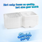 YANGRUI Plastic Containers 8" 34 oz 25 Pack - Reusable Fog Free Crystal Lid Technology | BPA Free PP Freezer & Microwave Safe Shrink-Sealed Takeout Box | White Restaurant 3 Compartment Food Container