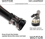 WOTOR Champagne&Wine Bottle Stoppers Stainless Steel with Food Grade Silicone, Leak Proof Keep Fresh Reusable Saver, Cork Suitable for Wine, Champagne, Cava, Prosecco and Sparkling (8 Pack Black）