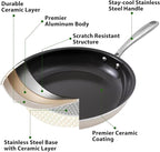 Cookware Set Nonstick Frying Pans, 8,9.5,11 inches Ceramic Non Stick Skillets, Egg Fry Pans for Cooking,PTFE,PFOA,PFAs Free,Oven&Dishwasher Safe,Ash Grey