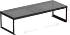Stackable Expandable Metal Shelf Organizer - Adjustable Wire Storage Rack with Holes for Kitchen, Bathroom, Cabinet, Office - Space Saving, Durable & Sturdy Design（1PACK/Medium/Black