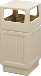 Safco Canmeleon Trash Can, 38 Gallons, Indoor and Outdoor Use, Durable & Weather-Resistant Commercial Garbage Can, Tan