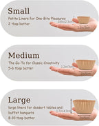 qiqee 600 Count Mini Cupcake Liners White Muffin Liners Food Grade Baking Cups Paper No Smells（Small Size）