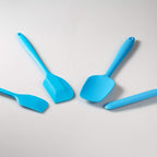 4 Piece Silicone Spatula Set, Flexible Heat Resistant Non-scratch Baking Cooking Rubber Spatulas with Stainless Steel Core, Blue