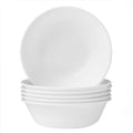 Corelle Vitrelle 6-Piece Soup/Cereal Bowl Set Triple Layer Glass and Chip Resistant, 18-Oz Lightweight Round Bowls, Winter Frost White