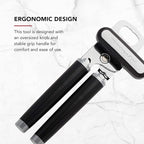 KitchenAid Classic Multifunction Can Opener and Bottle Opener Easy to Use, Razor Sharp Stainless Steel Cutting Wheel, Soft Ergonomic Handles, Black