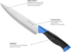 McCook® Knife Sets, German Stainless Steel Kitchen Knife Block Sets with Built-in Sharpener