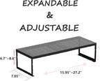 Stackable Expandable Metal Shelf Organizer - Adjustable Wire Storage Rack with Holes for Kitchen, Bathroom, Cabinet, Office - Space Saving, Durable & Sturdy Design（3PACKS/Medium/Black