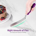 Icing Spatula, U-Taste Offset Spatula Set with 6", 8", 10" Blade, 18/0 Stainless Steel with PP Plastic Handle Angled Cake Decorating Frosting Spatula Set of 3 (Purple)