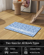 Pet Feeding Mat-Absorbent Dog Mat for Food and Water Bowl-No Stains Quick Dry Water Dispenser Mat-Dog Accessories Pet Supplies-Bowl for Messy Drinkers（Bone,16"x24"