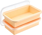 Super Ice Cube Tray 6 Cups Huge Ice Big Silicone Freezing Mold with Lid, for Soup&Meal, Prep Food Leftovers Freezer Storage Container, for Ice bath, 2Pack