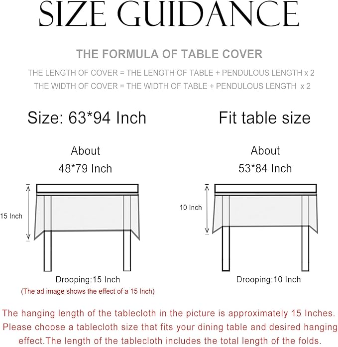 patdrea Designer French Linen Blue Tablecloth for Rectangle Table,Vintage Floral Table Cloth,Colorful Decoration Fall Cover Kitchen Dining for Thanksgiving,Tea Party,Christmas,63"x94"-Wensel