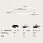 All-Clad HA1 Hard Anodized Nonstick Fry Pan Set – 3-Piece Cookware, 8", 10", 12" Skillets with Lid, Induction Compatible, Oven Safe to 500°F, Lid Safe to 350°F, Black
