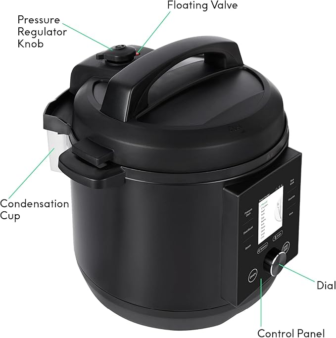 CHEF iQ Smart Pressure Cooker with WiFi and Built-in Scale - Easy-to-Use 10-in-1 Multicooker with 500+ Guided Recipes - Rice Cooker, Slow Cooker, Instant Meals for Foodies - 6 Quart - Family Size