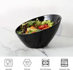 TP Salad Bowls Set of 4, 26 oz Melamine Serving Bowls for Pasta, Cereal, and Snacks, Lightweight and Durable, Dishwasher Safe, Black Bowls for Restaurant, Kitchen, Daily Use