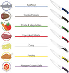 Mercer Culinary Millennia Color Handle Cutlery 8" Offset Bread Knife (Wavy Edge) Purple