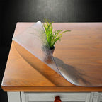 NECAUX Table Pad 1.5mm Thick Frosted Waterproof PVC Soft Rectangle Tabletop Protector Cover (42x90 Inches, Frosted 1.5mm Thick)