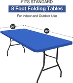homing Rectangle Table Cloth Cover, Waterproof Polyester Elastic Fitted Tablecloth, Fits for 8 Foot Folding Tables, Washable Table Protector for Picnic, Camping, Outdoor (Blue, 36" x 96")