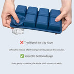 2 Pack Silicone 2 Inch Large Ice Cube Molds for Cocktails Wine Fruit and Bourbon Whiskey Easy Release Ice Cube Tray with Lid Ideal for Cold Drinks and Entertaining Gatherings (Ocean Blue)