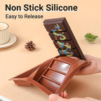 FUNBAKY Dubai Silicone Chocolate Bar Mold - 1-Inch Deep Cavities, Large Thick Candy Bar Mold, Ideal for Filling Pistachio Chocolate, Includes Scraper, 2 Pack
