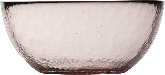 Fortessa Los Cabos Glass Dinnerware Collection, Cereal Salad Fruit Bowl (Set of 4), 6 Inch/21oz, Pink