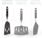 DI ORO Silicone Fish Spatula - for Nonstick Cookware - Fish Turner Spatula 600°F Heat-Resistant BPA Free - Slotted for Cooking - Non Stick Thin Egg Flipper (Black)