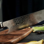 Seido Knives Kiritsuke Damascus Steel Chef Knife Epoxy Resin Stabilized Wood Handle Professional Kitchen Knife VG10 High Carbon Stainless Steel, Night Black