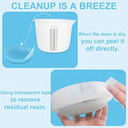 Creahaus 1000ML Large Silicone Measuring Cups for Resin, Easy to Read 36oz Silicone Mixing Bowl with 100ML Mixing Cup, Easy Clean Reusable Epoxy Resin Supplies with Stir Stick, Pipettes