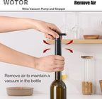WOTOR Wine Saver Vacuum Pump with 20 Stoppers, Wine Stopper & Preserver, Reusable Bottle Sealer Keeps Fresh, Ideal Accessories Gift (Flat Handle)