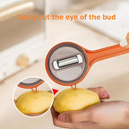 Peeling Knife With Storage Box, Fruit And Vegetable Peeler With Container, Double-Sided Stainless Steel Multi-Function Peeler For Home Kitchen (A-1pcs Orange)