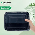 Meal Prep Containers Reusable 40 Pack 47oz - Shrink Wrap Leakproof | BPA Free Freezer & Microwave Safe Meal Prep | Portion Control Leftovers Food Container with Lid | Catering Takeout Boxes