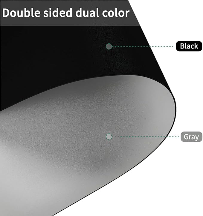 Leather Dresser Cover,1.8mm Thick,10x43 Inch,Dresser Protector Top,Dresser Top Protector,Dresser Cover Top,Dresser Top Cover,Dresser Cover Top for Bedroom.(Black+Gray,10x43)